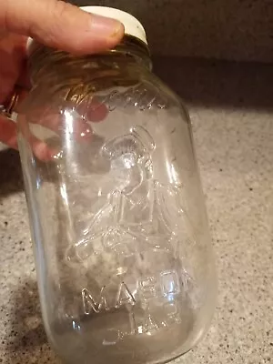 VINTAGE MOM'S MASON Canning JAR QUART CLEAR GLASS HOME PRODUCTS COLUMBUS OHIO • $7.90