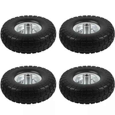 4 X 10  Flat Free Wheelbarrow Tires Garden Cart Tires Hand Truck Wheels Tires  • $49.99