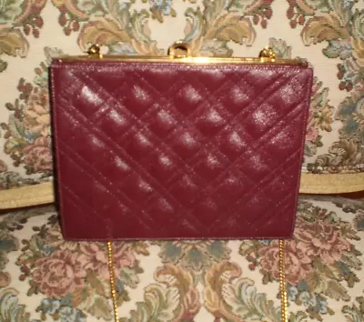 Morris Moskowitz Vintage Handbag Genuine Leather Made In Belgium Burgundy Color • $29.99