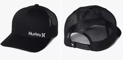 Hurley Corp Staple Trucker Cap / Hat Black / White Adjustable Snapback • $18.97