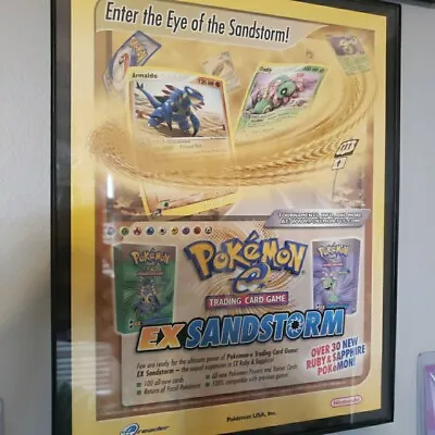 FRAMED 2003 Pokemon Sandstorm Expansion TCG Promo Wall Art • $29