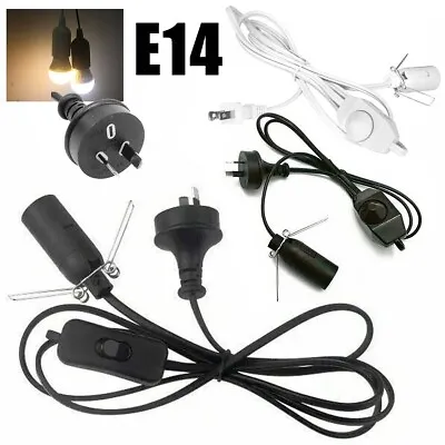 E14 Salt Lamp Power Cord Replacement 1.8m Cable Dimmer Switch ON/OFF Lamp Base • $26.83