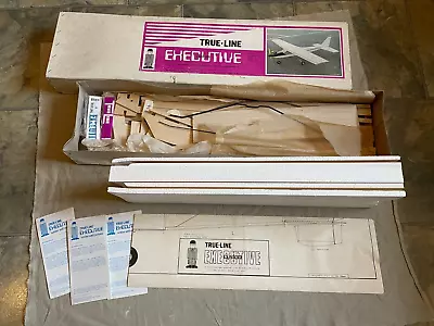 NOS VINTAGE TRUE LINE EXECUTIVE R/C Series Aircraft Kit BALSA 54  Wing 4 CHANNEL • £150