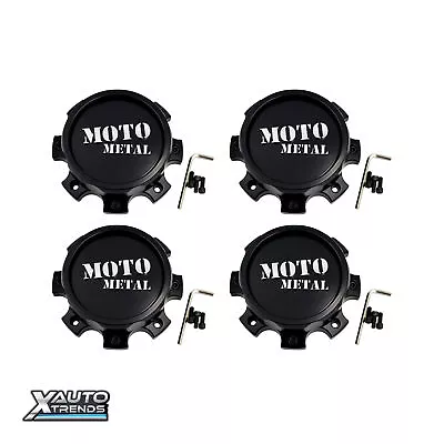 4 X Moto Metal DUALLY FRONT Wheel Center Cap Satin Black 1079L171FMOSB-H44 • $140