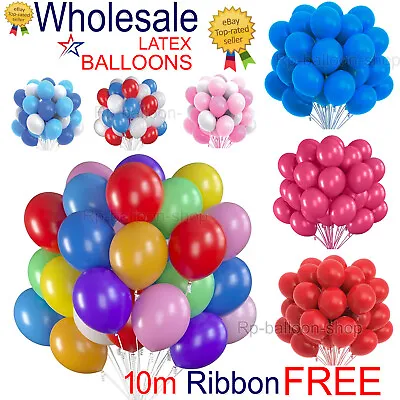 £298.99 • Buy 5  10  12  Inch PLAIN Latex Balloons WHOLESALE Party Birthday 100 Wedding UK