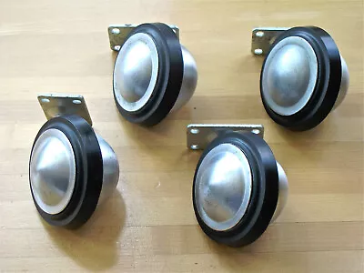 Set Of 4 Vintage Shepherd MCM Ball Casters Brushed Aluminum • $18