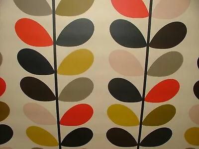 Per Metre Of Orla Kiely Multi Stem Tomato PVC Vinyl Tablecloth Oilcloth Fabric • £11