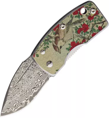 G.Sakai Money Clip Framelock Bird Design Folding Damascus Pocket Knife 11610 • $78.95