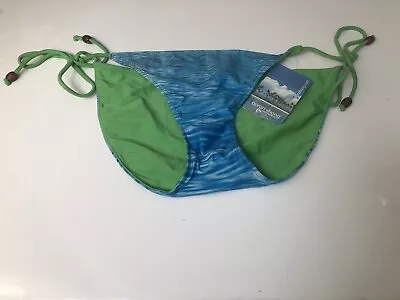 Aaron Chang Reversible Swimsuit Swim Bikini Bottom Fiji Blue Green Size MD NWT • $35.99