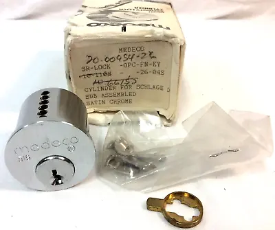 MEDECO 51S Rim Lock Cylinder 20-00954-2  Sub Assembly ~ Satin Chrome  NO KEY • $25