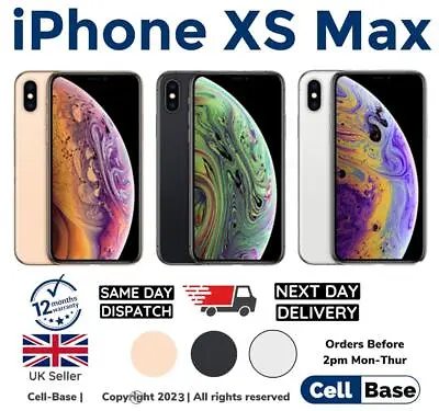 NEW Apple IPhone XS Max 64GB 256GB Unlocked Smartphone All Colours Re- SEALED • £319.99