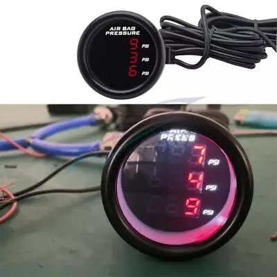 $71 • Buy 12V 52mm Car SUV Three Display PSI Air Suspension Pressure Gauge Air Ride Meter