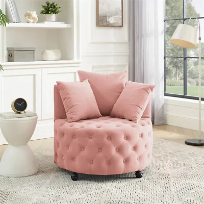 Velvet Upholstered Swivel Chair Accent Chair Modern Comfy Sofa Living Room Chair • $230.99