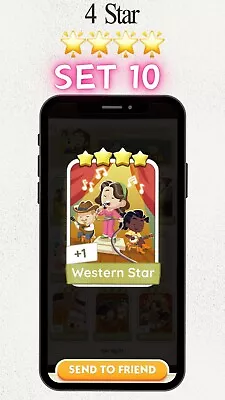 Monopoly Go - 🌟4 Star Card - Western Star(Quick Send) • $3.53