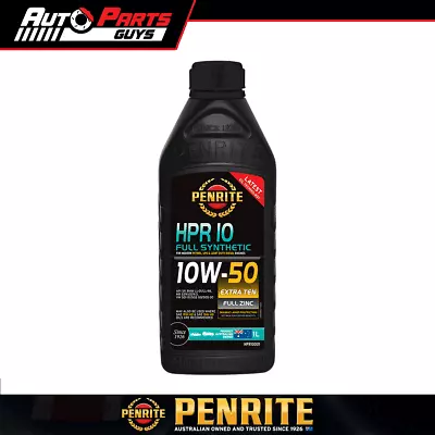 Penrite HPR 10 10W-50 Full Synthetic Engine Oil 1L | HPR10001 • $30.99