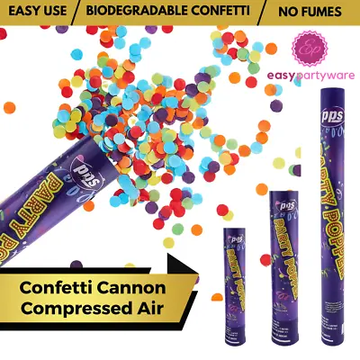 £10.99 • Buy Party Confetti Cannons Large Party Poppers 60cm 30cm 20cm Compressed Air Wedding