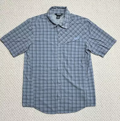 Outdoor Research Astroman Sun Shirt Men Size S Gray Plaid SPF Snap Short Sleeve • $26.99