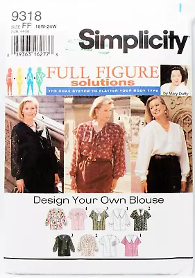 Vintage Simplicity 9318 Ruffled Poet's Blouse Pattern Plus Size 18W-24W Uncut • $7.99