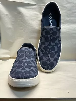 Coach Men’s Blue Signature Slip On Shoes Size 10 • $4.99