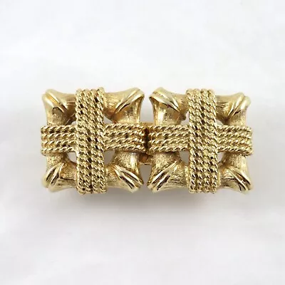 Vintage Mimi Di N Belt Buckle Square Rope Design 1985 Gold Tone • $40