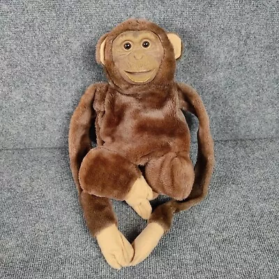 Vintage Chimp Monkey Hand Puppet Flocked Face Realistic Sounds Squeaker Plush • $31.45