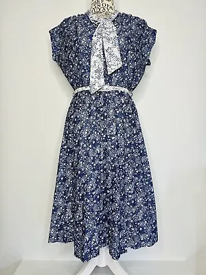 VINTAGE Osti Australia Size 12 Women's Dress Blue Floral Lightweight House Dress • $24.99