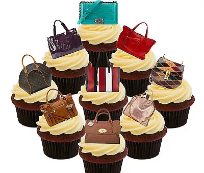 Designer Handbag Edible Cupcake Toppers 36 Stand-up Fairy Cake Bun Decorations • £5.99