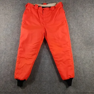 Hunting Pants Mens 40x31 Blaze Orange Heavy Insulated 80s 90s Vintage • $23.49