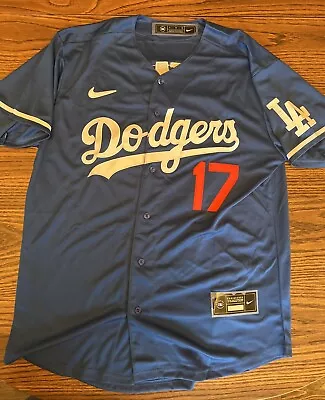 Mens Large Shohei Ohtani #17 Los Angeles Dodgers Blue Nike Full Stitched Jersey • $61.99