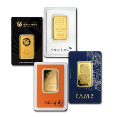 1 Oz Gold Bar - Brand Name (Random In Assay Card) .9999 Fine Gold Secondary • $2471.59