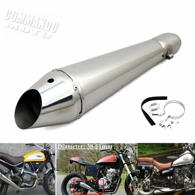 38-51mm GP Exhaust Muffler Silencer Pipe For Harley Bobber Cafe Racer Universal • £78.24