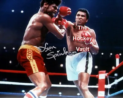 Muhammed ALI THROWS MIND Blowing PUNCH To Leon SPINKS Signed CUSTOM 8X10 COA HOL • $24.95