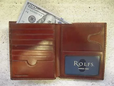 BROWN ROLFS Men's Wallet 21 Credit Card Slots Genuine Premium Leather ATTACHE NW • $69.95