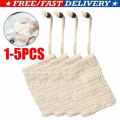 1-5 Pack Faux Sisal Soap Bag Exfoliating Soap Saver Pouch Holder Mesh Net US • $5.49