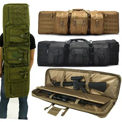 £44.95 • Buy Double Padded Carbine Rifle Gun Bag Sniper Airsoft Case Lockable Multi Pockets