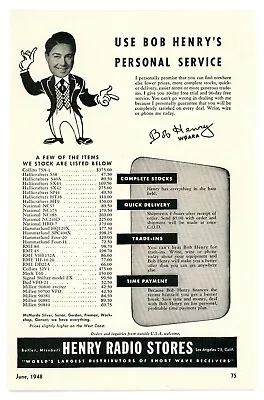 CQ Ham Radio Magazine Print Ad COLLINS HALLICRAFTERS RME MILLEN... (6/48) • $11.14