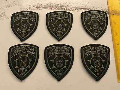 California Highway Patrol K-9 Subdued Hat Patch Set 6 Pieces All New • $11.95
