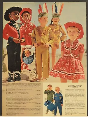 Sears Catalog Ad Kids Cowboy Cowgirl Clothing Boots Leather Chaps Gloves Hats • $6.49