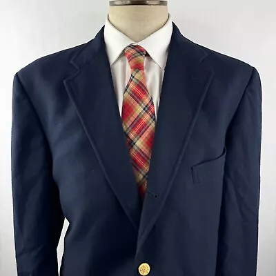 J Press Vintage Mens 46R Navy Blue Gold Button 3-Roll-2 Blazer • $134.95