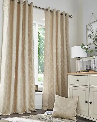 Damask Eyelet Curtains 46 X54  • £19.99