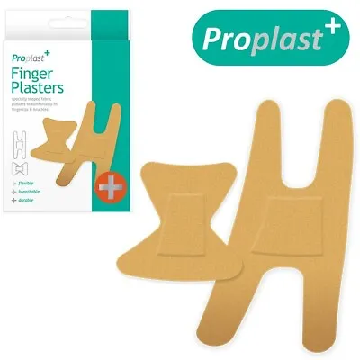 10 X Finger Assorted Plasters Flexible Breathable First Aid Wound Cut Dressings • £2.69