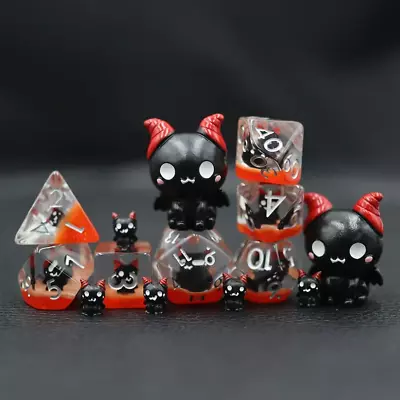 Black Cat Demon Dice Set For D&D Pathfinder • $13.59