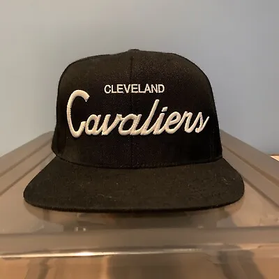 Cleveland Cavaliers Mitchell & Ness Script Black And White Snapback Hat Cap • $14.79