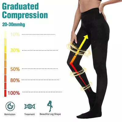 Compression Stockings Pantyhose 20-30 MmHg Support Varicose Veins Men Women Hose • $20.95