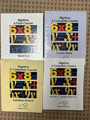 Algebra A Complete Course Video Text Interactive 4 Books • $65