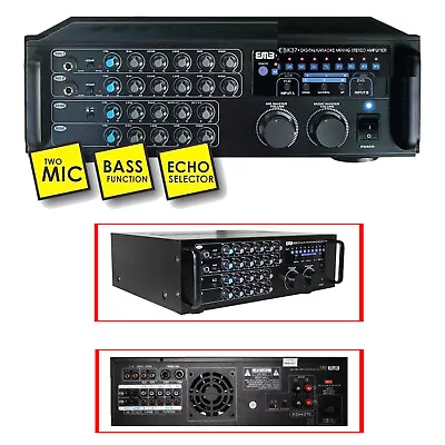 $189.99 • Buy EMB EBK37-2ND Digital Karaoke 700W Amplifier Key Control 2 MICs ECHO Excite