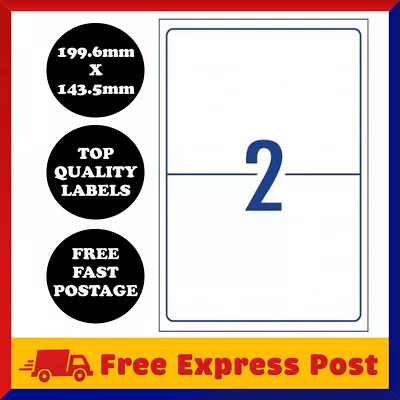 [2 Per Page] A4 Self Adhesive Address Labels Paper Sheet Mailing Sticker 2 UP • $32.95