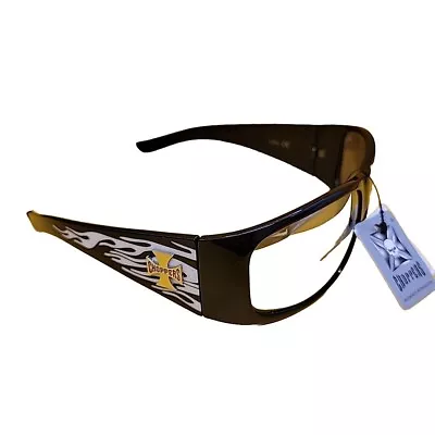 Choppers Chrome Mirror Lens W/  White Flaming Arm Wrap Sunglasses • $6