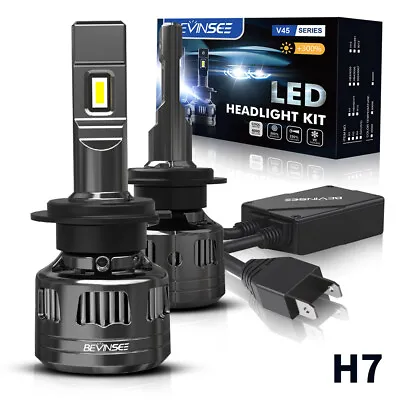 Bevinsee 2x H7 LED Headlight Globes 120W 22000LM Bright White Bulbs V45 Lamp Kit • $54.59