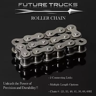 Roller Chain With 2 Connecting Links (Multiple Size And Length Options) • $24.95